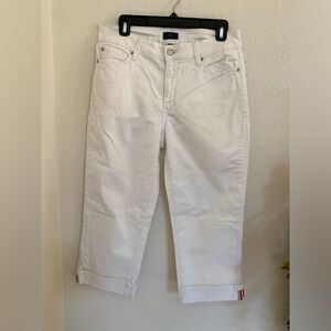 NYDJ Crop Pants LiftXTuck Technology Women's Jeans, White,Size 8